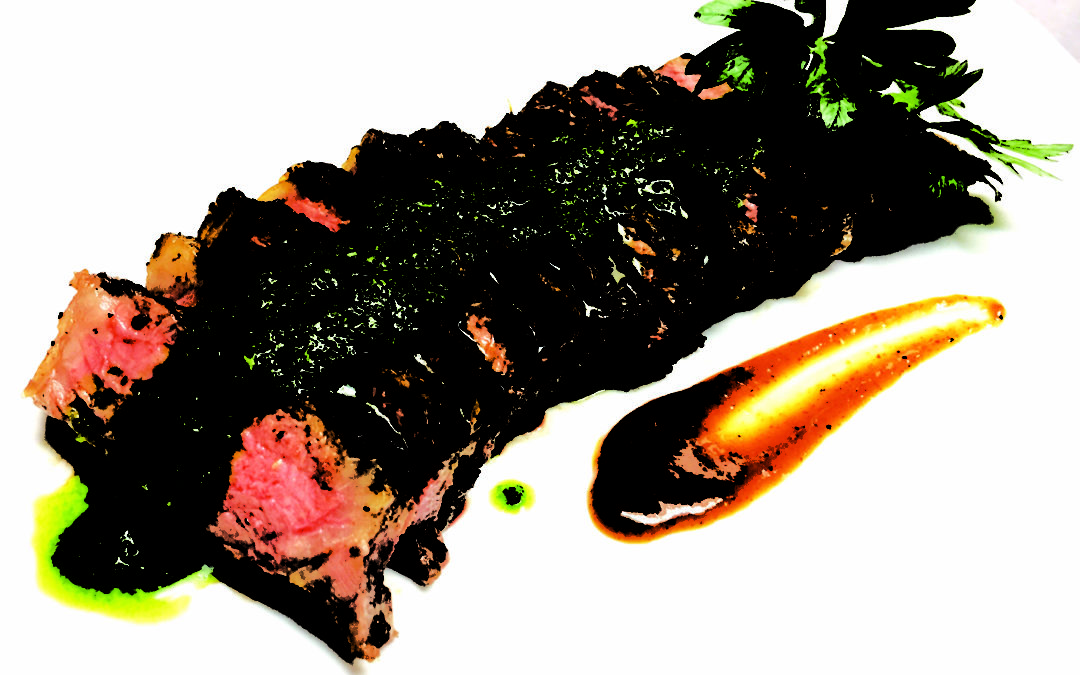 Coffee Rubbed New York Strip with Chimichurri