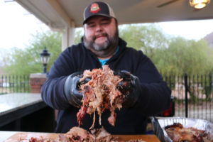 Malcom Reed pulling pork