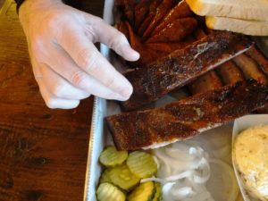 Texas BBQ joint rib plate