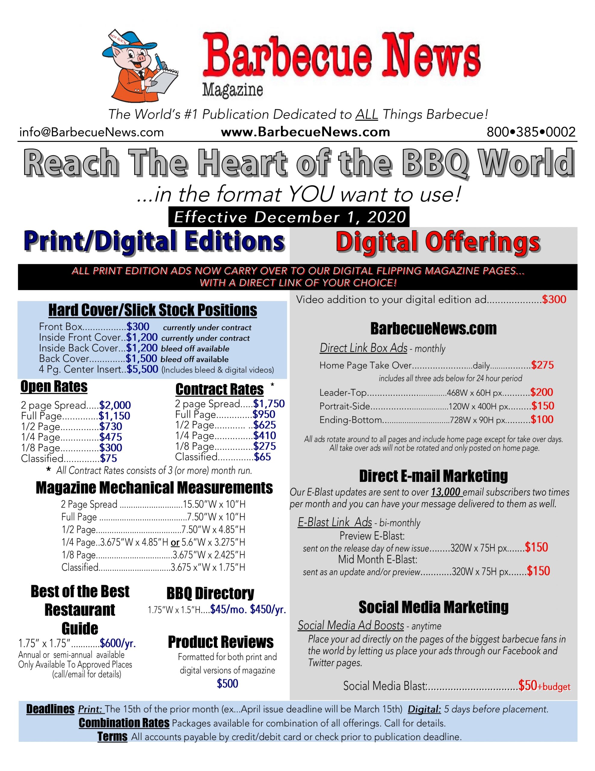 2021 Barbecue News Rate Sheet 2021 Barbecue News Rate Sheet