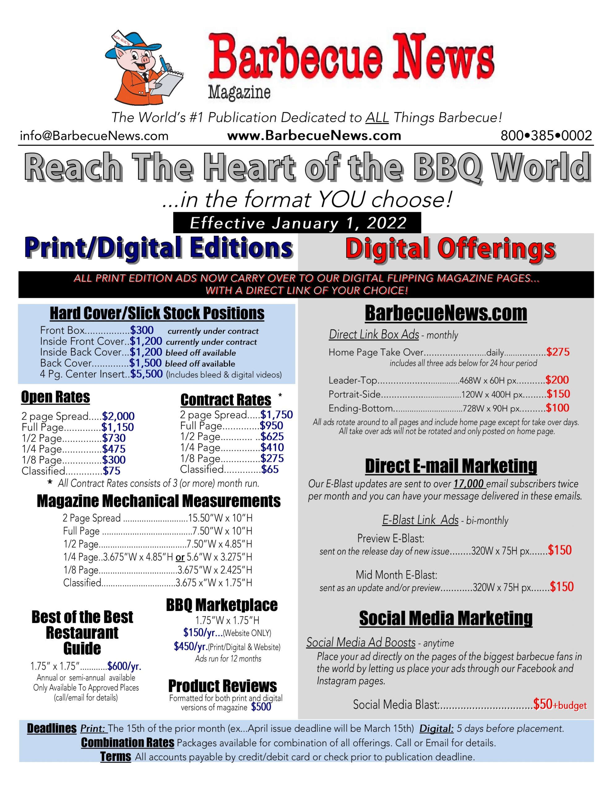 2022 Barbecue News Magazine Rate Sheet 2022 Barbecue News Magazine Rate Sheet